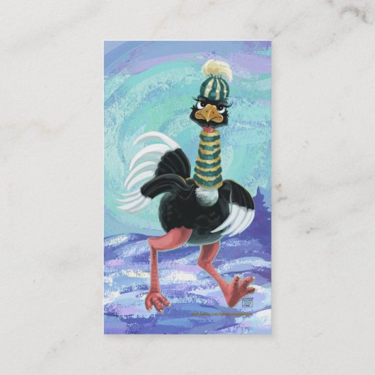 Carte De Visite L'autruche arctique à la course (Dos)