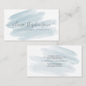 Carte De Visite Lavage à l'aquarelle bleu transparent (Devant / Derrière)
