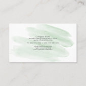 Carte De Visite Lavage à l'aquarelle vert Sage (Dos)