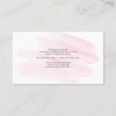 Carte De Visite Lavage d'aquarelle rose pâle (Dos)