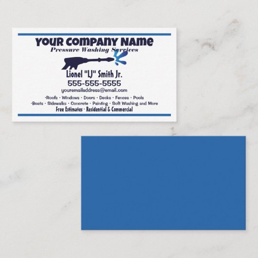Carte De Visite Lavage de pression (Devant / Derrière)