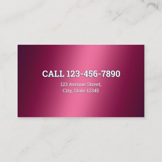 Carte De Visite Lavage de pression (Dos)