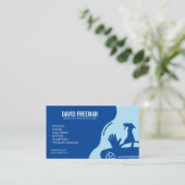 Carte De Visite Lavage de pression bleu moderne et lavage de voitu (Debout devant)