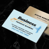 Carte De Visite Lavage de pression Lavage d'alimentation Bleu & Or