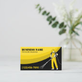 Carte De Visite Lavage de pression Lavage de puissance Noir Jaune  (Debout devant)