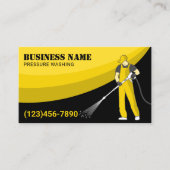 Carte De Visite Lavage de pression Lavage de puissance Noir Jaune  (Devant)
