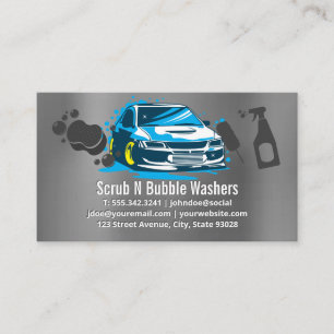 Carte De Visite Lavage de voiture Auto et bulles Nettoyeurs