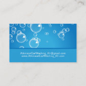 Carte De Visite Lavage de voiture Détail Bulle d'eau bleue (Dos)