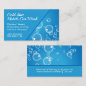 Carte De Visite Lavage de voiture Détail Bulle d'eau bleue (Devant / Derrière)