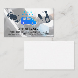Carte De Visite Lavage de voiture et détails   Logo Carwash