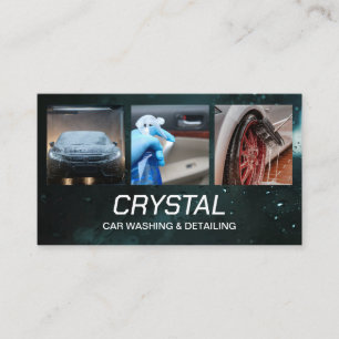 Carte De Visite Lavage de voiture et trois photos de detailing aut