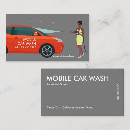 Carte De Visite Lavage de voiture mobile (Devant / Derrière)
