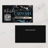 Carte De Visite Lavage de voiture mobile - Code QR du logo de l'en (Devant / Derrière)