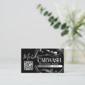 Carte De Visite Lavage de voiture mobile - Code QR du logo de l'en (Debout devant)