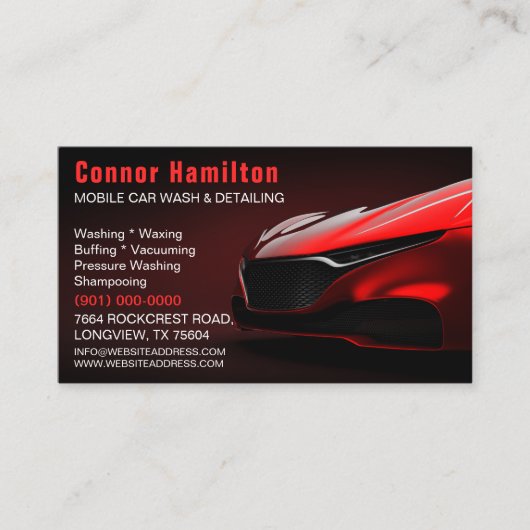 Carte De Visite Lavage de voiture mobile Détail de la pression Lav (Devant)