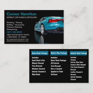 Carte De Visite Lavage de voiture mobile Détail de la pression Lav