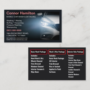 Carte De Visite Lavage de voiture mobile Détail de la pression Lav