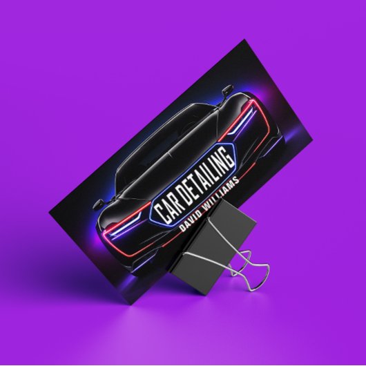 Carte De Visite Lavage de voiture moderne et détails de l'auto