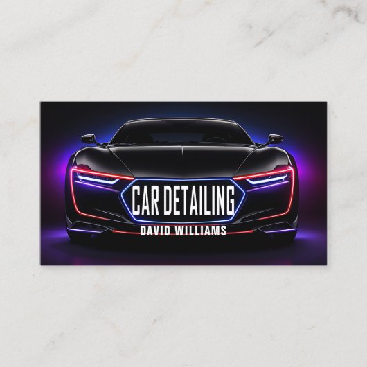 Carte De Visite Lavage de voiture moderne et détails de l'auto (Devant)
