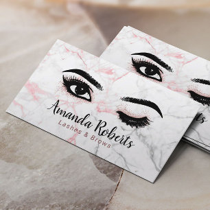 Carte De Visite Lavage d'yeux et Brows Salon de beauté en marbre r