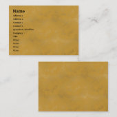 Carte De Visite Lavage en ocre - Customisé (Devant / Derrière)