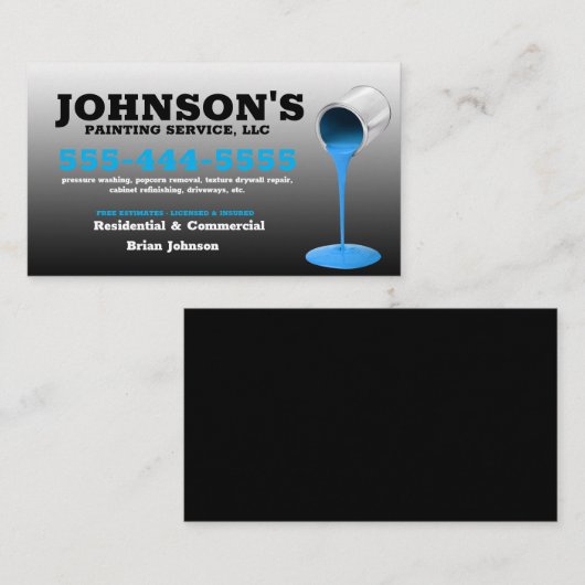 Carte De Visite Lavage et peinture sous pression avec détails Affa (Devant / Derrière)