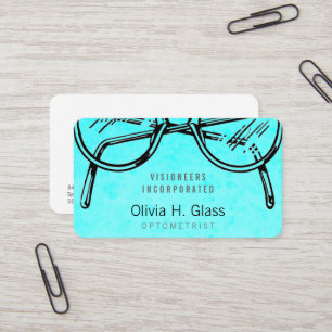 Carte De Visite Lavage optique d'aquarelle de vision de lunetterie