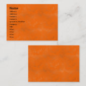 Carte De Visite Lavage orange - customisé (Devant / Derrière)