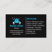 Carte De Visite Lavage professionnel à pression noir et bleu (Dos)