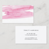 Carte De Visite Lavage rose moderne d'aquarelle (Devant / Derrière)