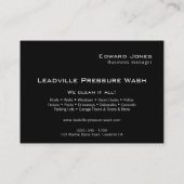 Carte De Visite Lavage sous pression Black Power Moderne (Dos)