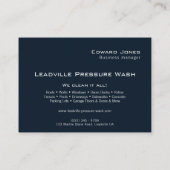 Carte De Visite Lavage sous pression moderne Deep Blue Power  (Dos)