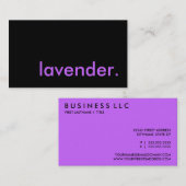 Carte De Visite lavande. (Devant / Derrière)