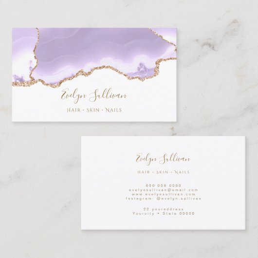 carte de visite lavande agate (Devant / Derrière)