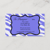 Carte De Visite Lavande, Blanc, Zèbre Turquoise & Peau Cheetah Per (Dos)