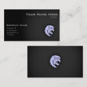 Carte De Visite Lavande Bleu Lion Leo (Devant / Derrière)