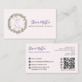 Carte De Visite Lavande & Blush Moderne Naissance & Postpartum Dou (Devant / Derrière)