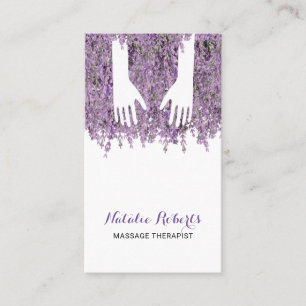 Carte De Visite Lavande curative de spa de mains de thérapie de