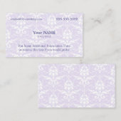 Carte De Visite Lavande de direction et Damas blanc (Devant / Derrière)