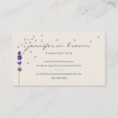 Carte De Visite Lavande de fleurs beige Herbe feuille Botanique (Dos)