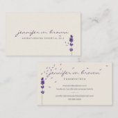 Carte De Visite Lavande de fleurs beige Herbe feuille Botanique (Devant / Derrière)