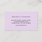 Carte De Visite Lavande de monogramme et couronne florale noire (Dos)