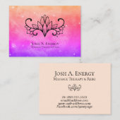 Carte De Visite Lavande de rose d'univers de galaxie de nébuleuse (Devant / Derrière)