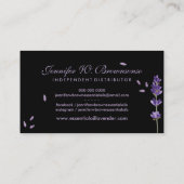 Carte De Visite Lavande d'huiles essentielles noires (Dos)