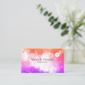 Carte De Visite Lavande d'univers de pêche de *~* et nébuleuse (Debout devant)