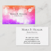 Carte De Visite Lavande d'univers de pêche de *~* et nébuleuse (Devant / Derrière)