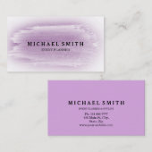 Carte De Visite Lavande et Aquarelle argentée Texture (Devant / Derrière)