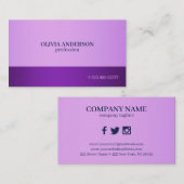 Carte De Visite Lavande Et Arrière - plan Violet (Devant / Derrière)