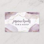 Carte De Visite Lavande Et Or Abstrait Chic (Devant)