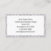 Carte De Visite Lavande et vert Mandala Motif Design (Dos)